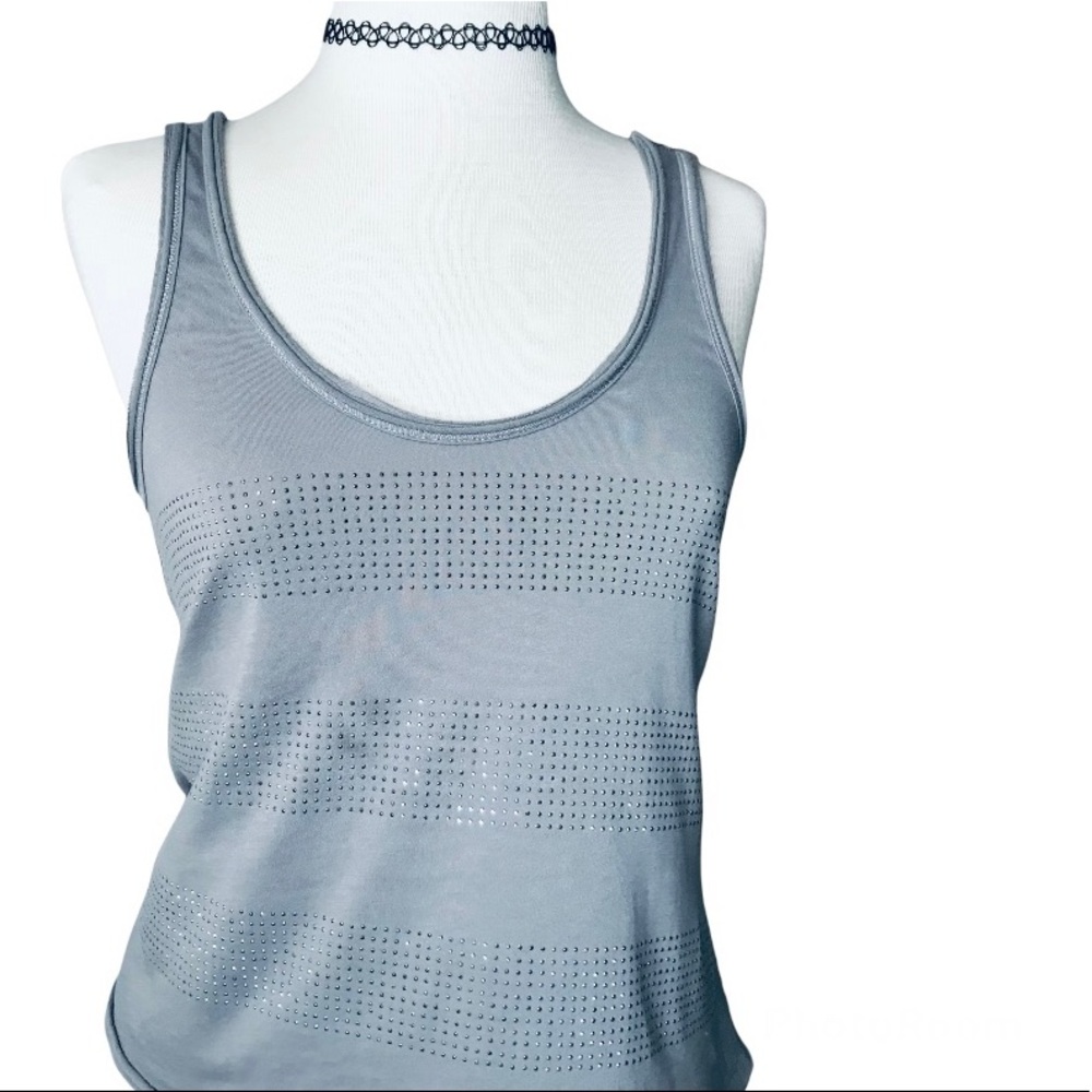 AEROPOSTALE metal studded roll edge tank top gray S